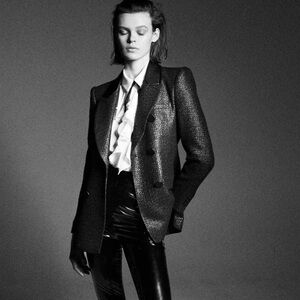 ZARA TRINNY WOODALL BLACK METALLIC TWEED DOUBLE-BREASTED BLAZER JACKET SZ SMALL